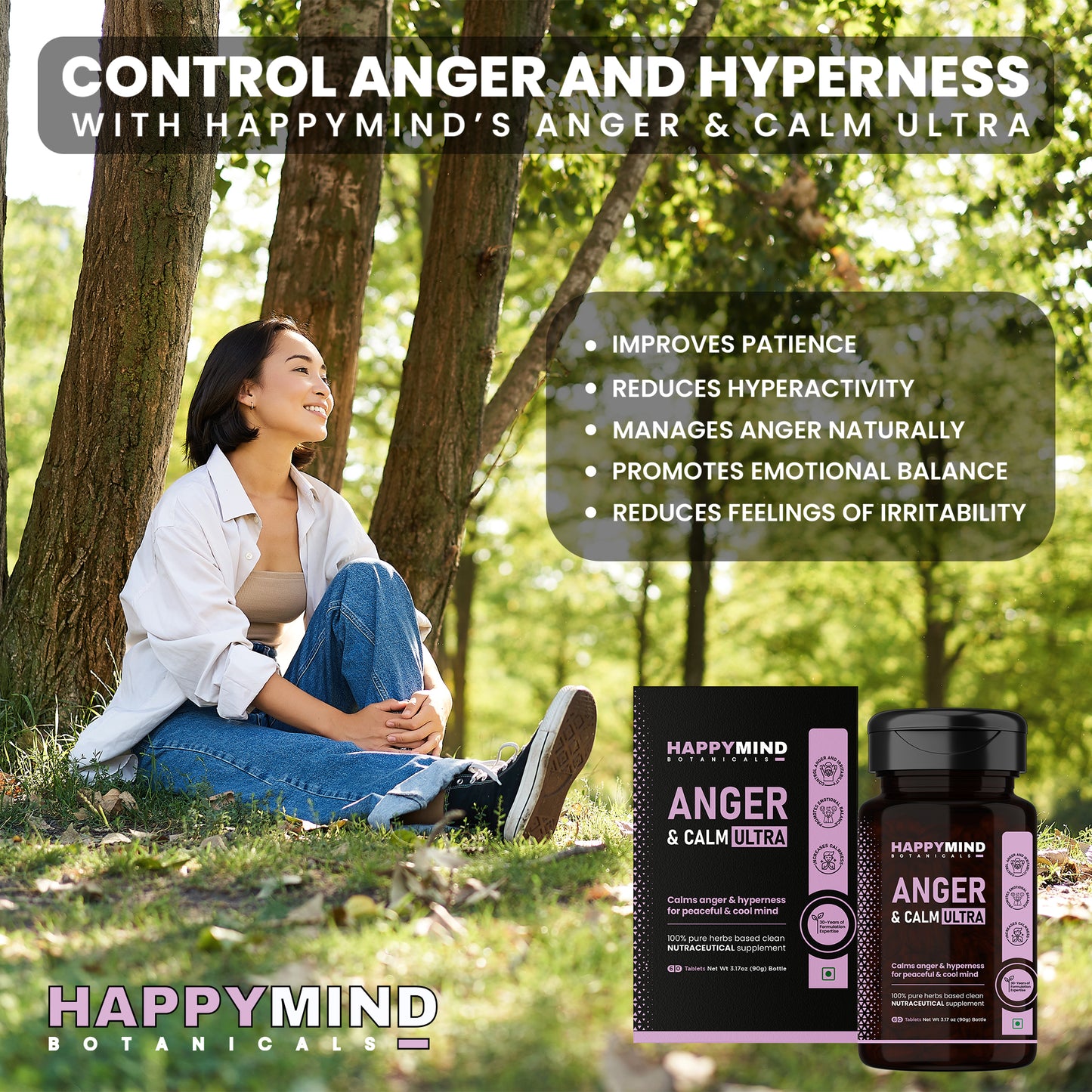 HappyMind Anger & Calm Ultra (60 Tablets)