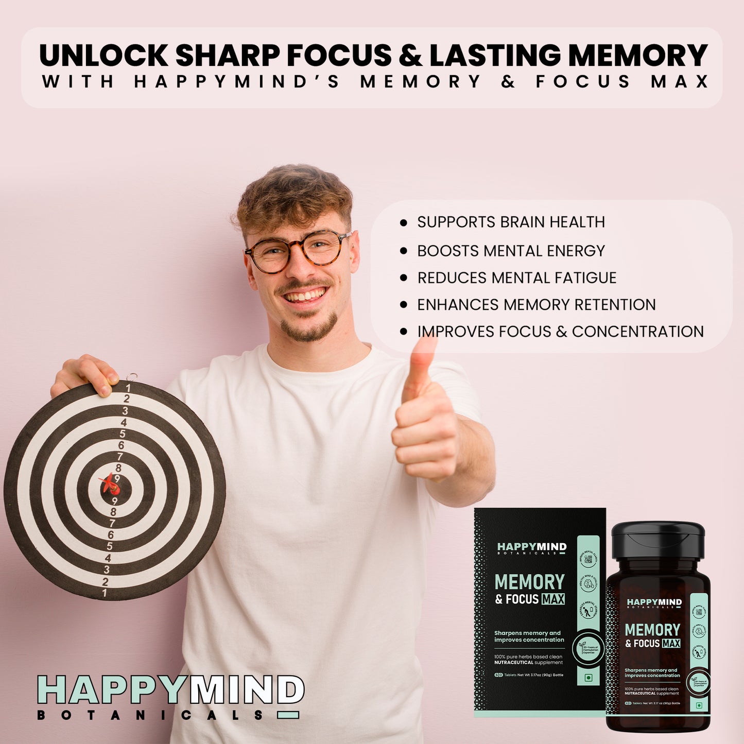 HappyMind Memory & Focus Max (60 Tablets)
