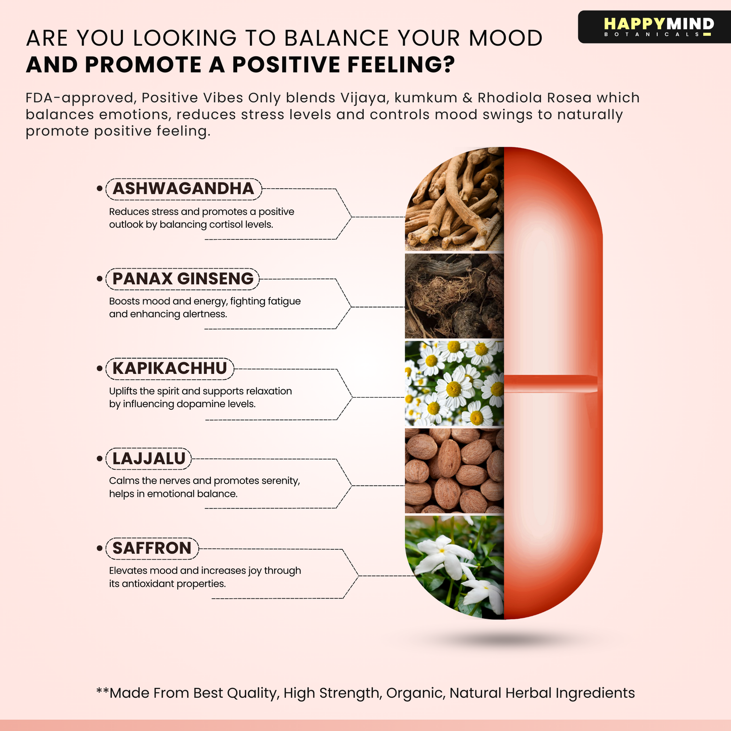 HappyMind Positive Vibes Only (60 Tablets)