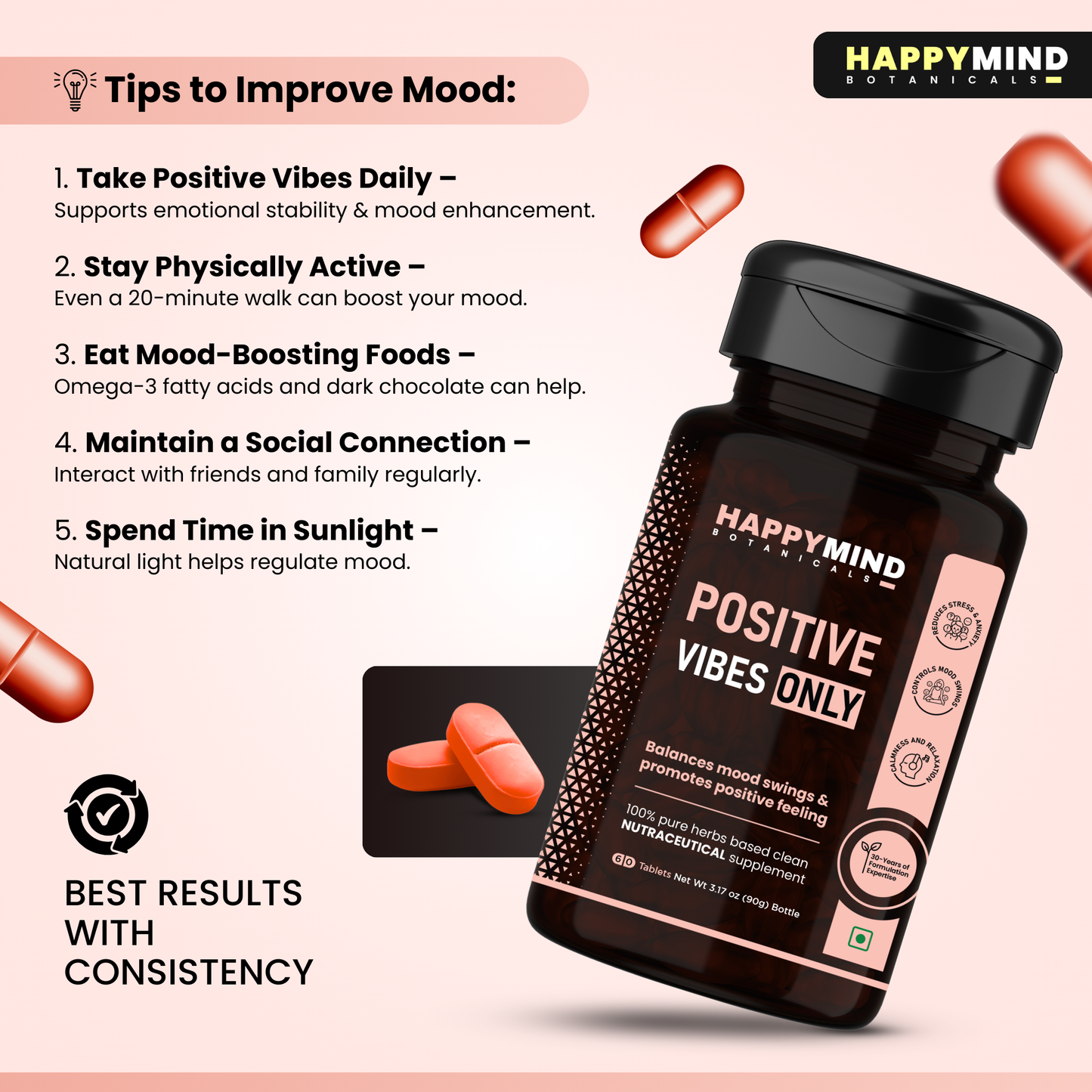 HappyMind Positive Vibes Only (60 Tablets)