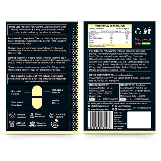 HappyMind Stress Ease Pro (60 Tablets)